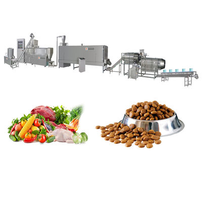 twin screw Automatic 200-250kg/H Dry Pet Food Machine